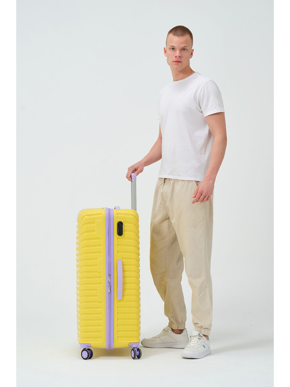 Büyük Boy Sarı-Lila PP Valiz-7