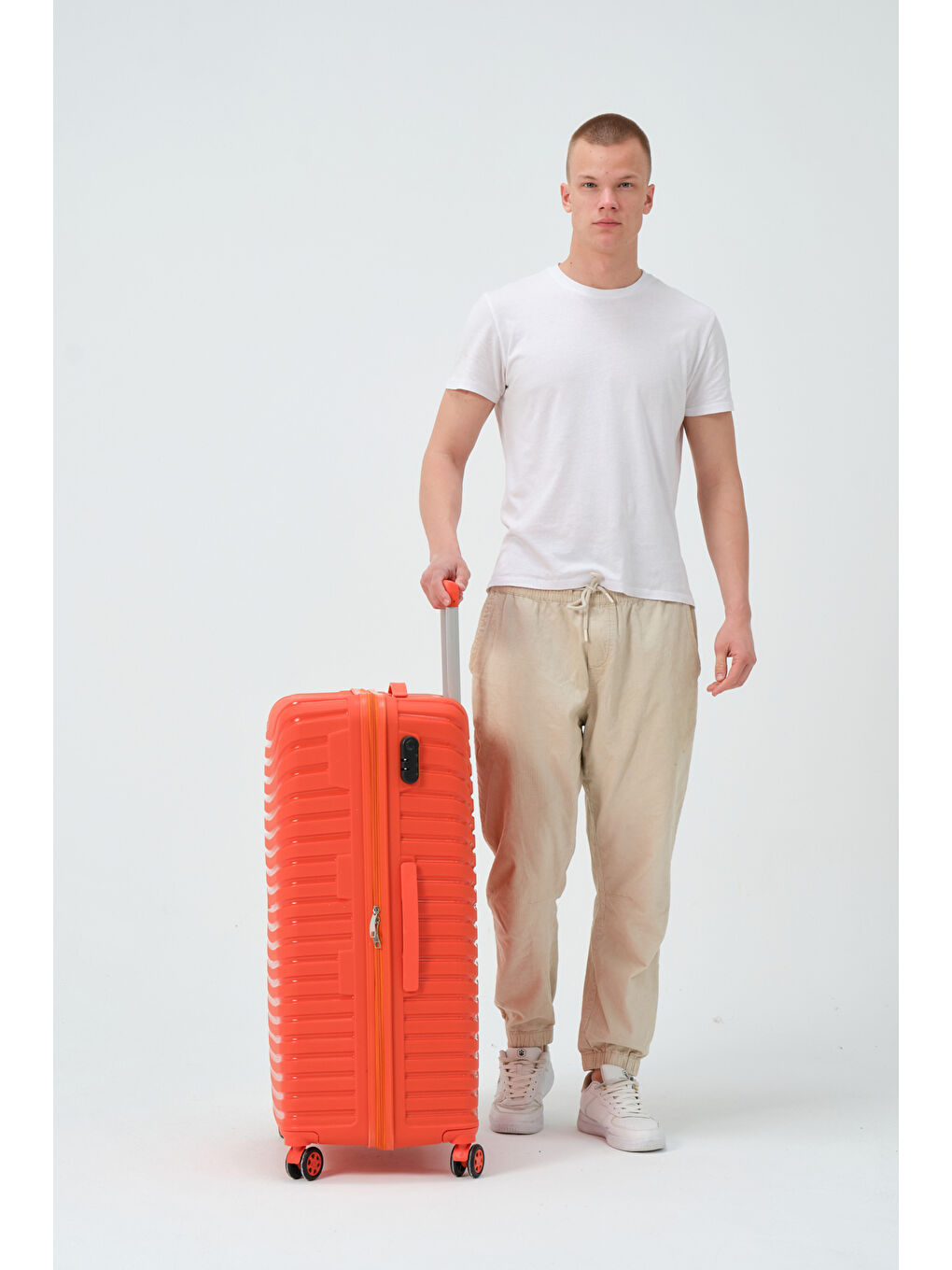 Büyük Boy Turuncu PP Valiz-3