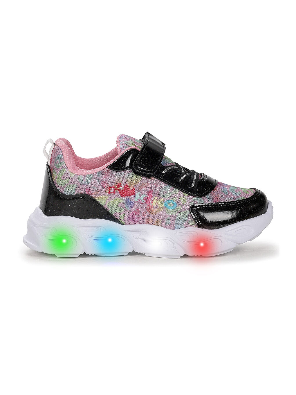 Siyah Teno Cırtlı Işıklı Kız Çocuk Spor Ayakkabı-2