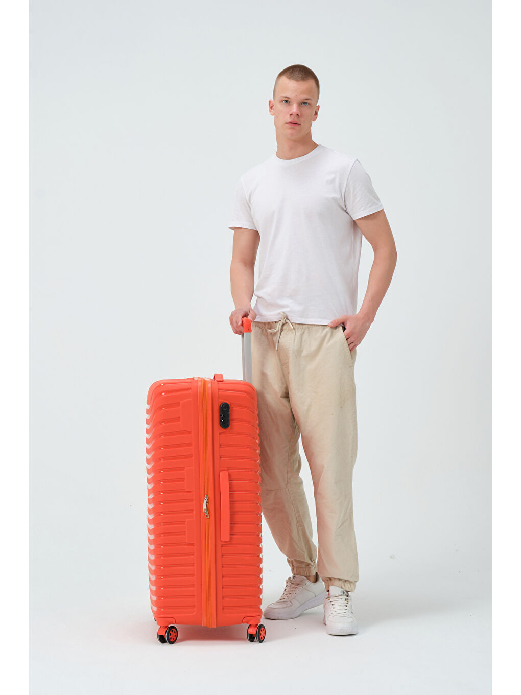 Büyük Boy Turuncu PP Valiz-5