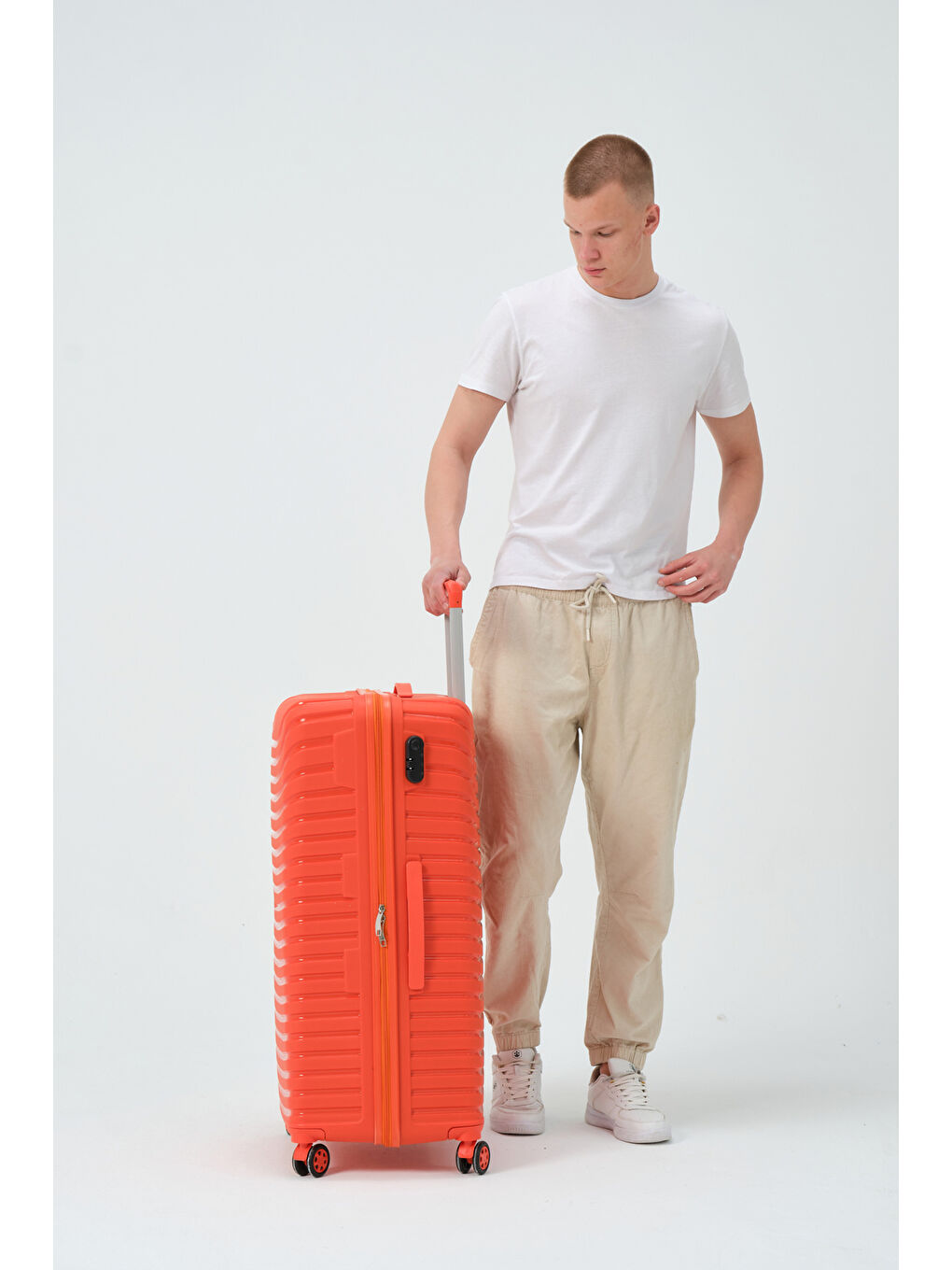 Büyük Boy Turuncu PP Valiz-6