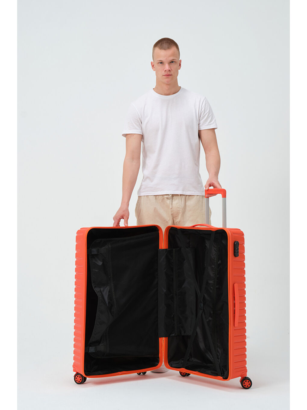 Büyük Boy Turuncu PP Valiz-7