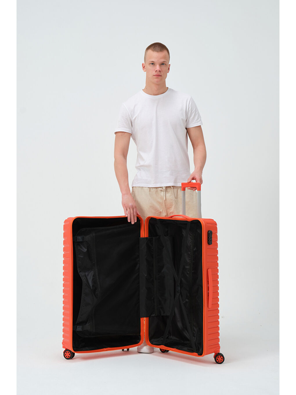 Büyük Boy Turuncu PP Valiz-8
