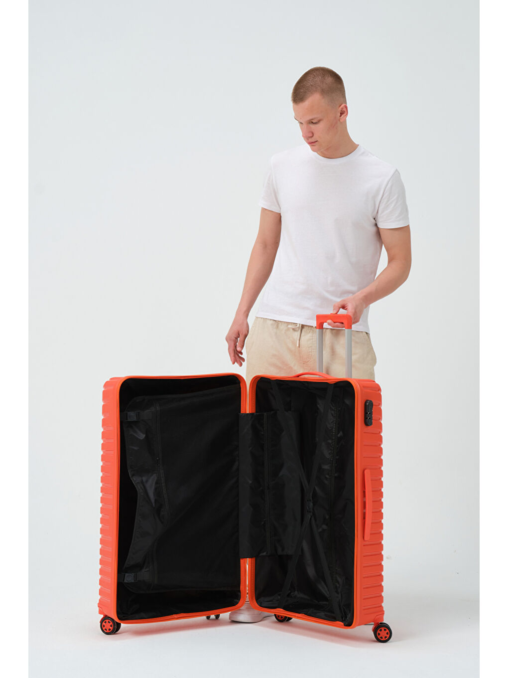 Büyük Boy Turuncu PP Valiz-9