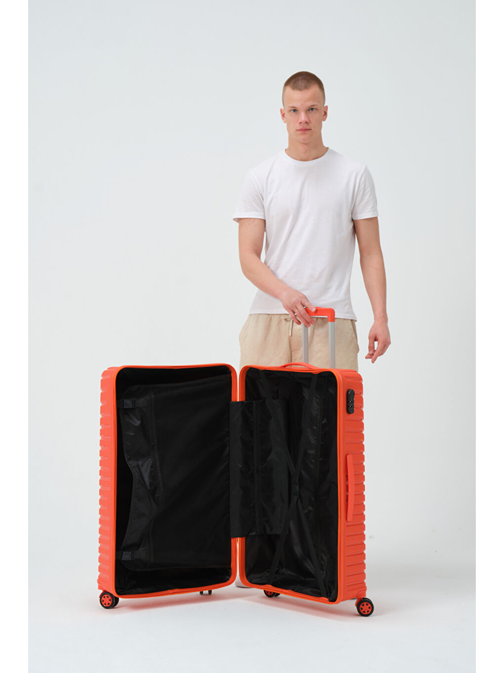 Büyük Boy Turuncu PP Valiz-10