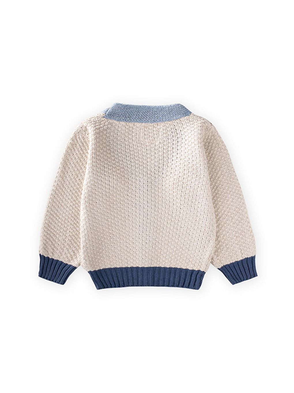 Triko Düğmeli Hırka 2-8 Yaş Naturel Mavi-1