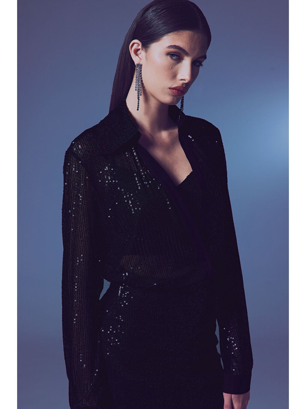 Salaş Payet Gömlek - Siyah-3