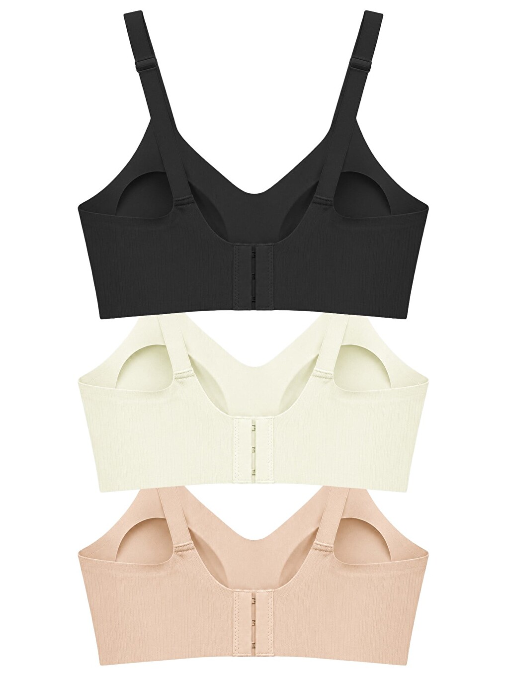 Karışık Seamless Bra - Mavelle | Lazer Kesim Klipsli Ve Çıtçıtlı Önü Açılabilir Emzirme Sütyeni 3'lü Paket-1