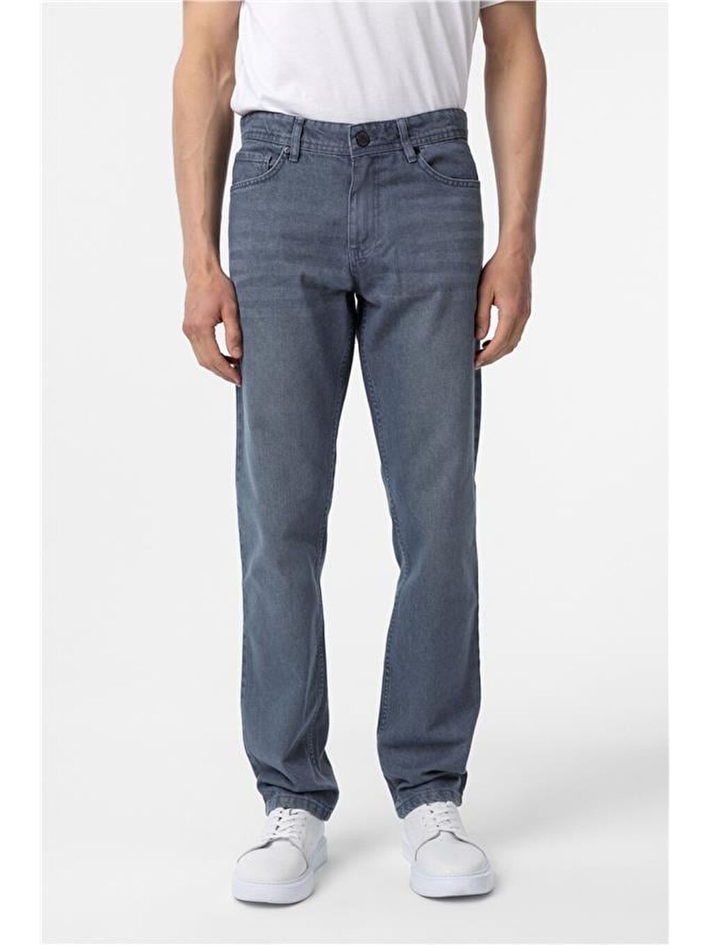 Gri Regular Denim Pantolon-1