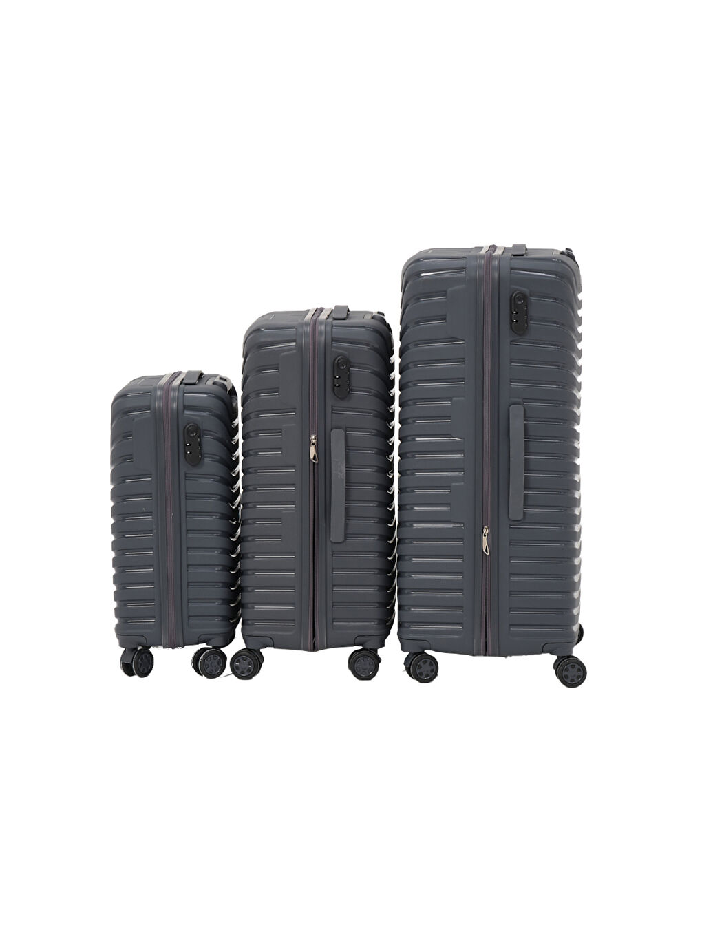 Gri 3’lü Set Füme PP Valiz-4