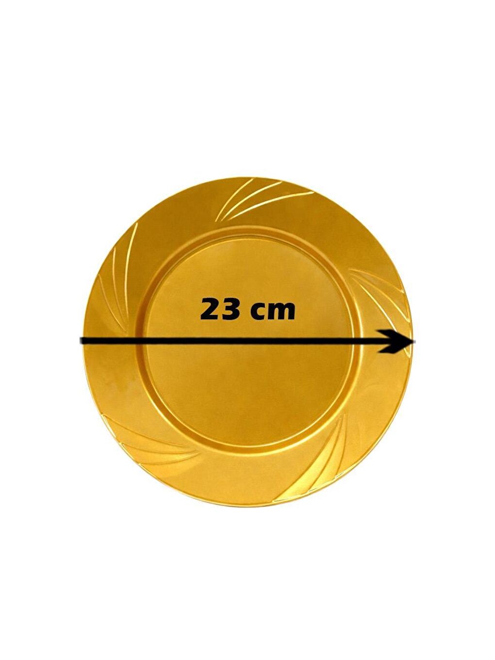 Sarı Lüks Plastik Mika Tabak 6'lı 23 Cm Gold-2