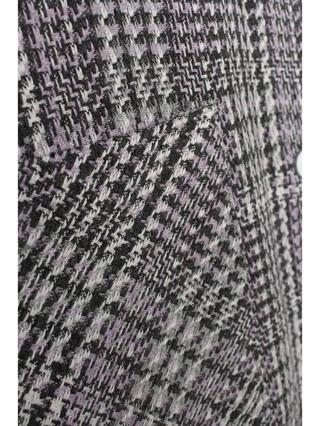 Lila-Gri-Cepli Çıtçıtlı Oduncu Gömlek-6