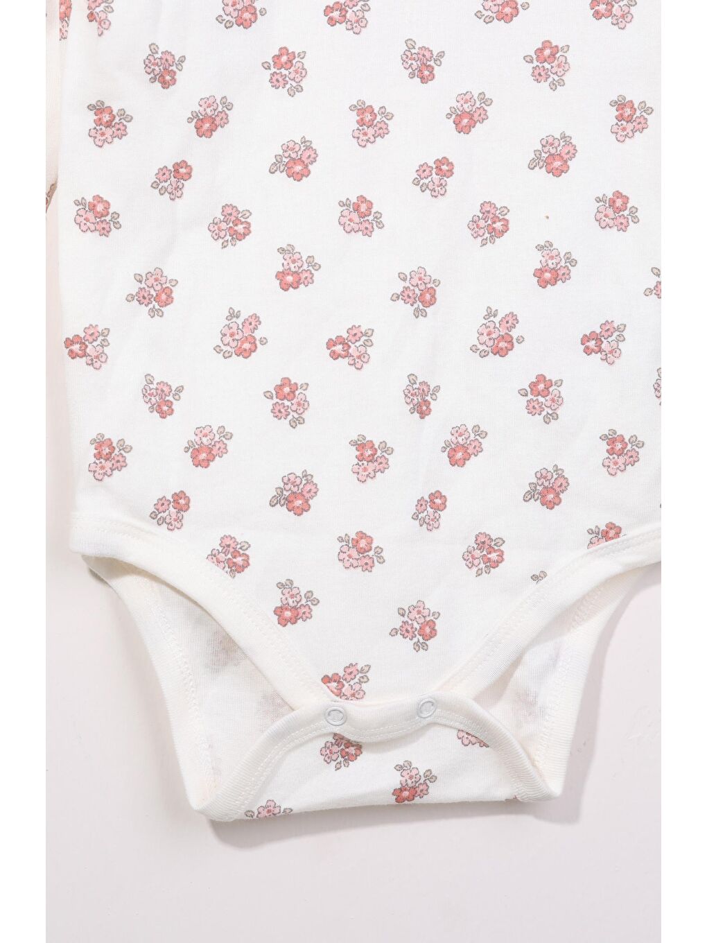 Beyaz Kız Bebek %100 Pamuklu Çicek Baskılı Tulum (3 Ay 3 Yaş)-2