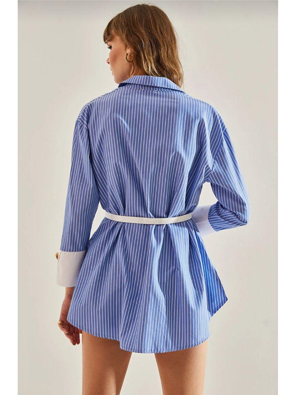 Mavi Trikoton Gömlek-3