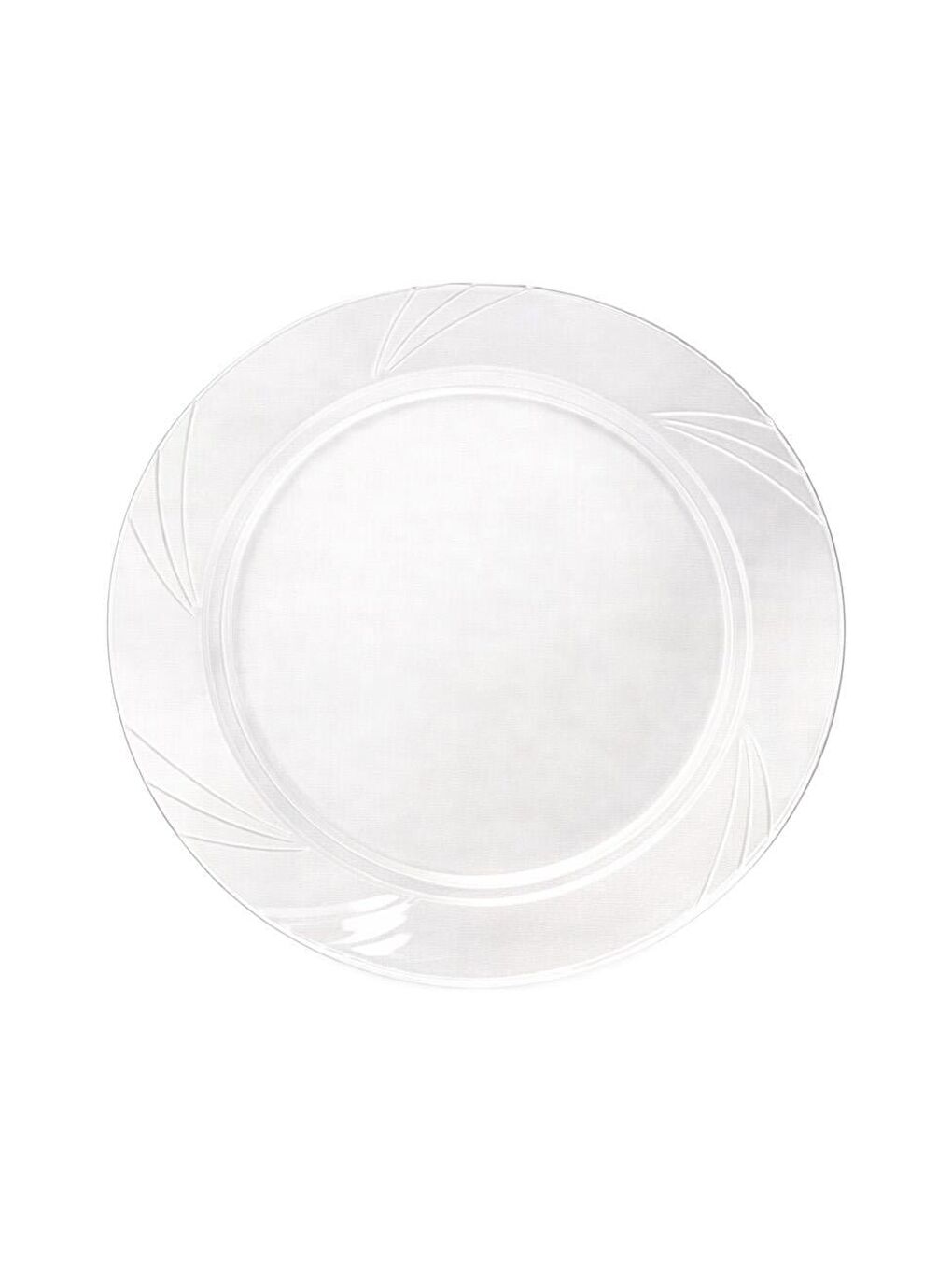 Renksiz Lüks Plastik Mika Tabak Şeffaf 26 Cm 6'lı-1