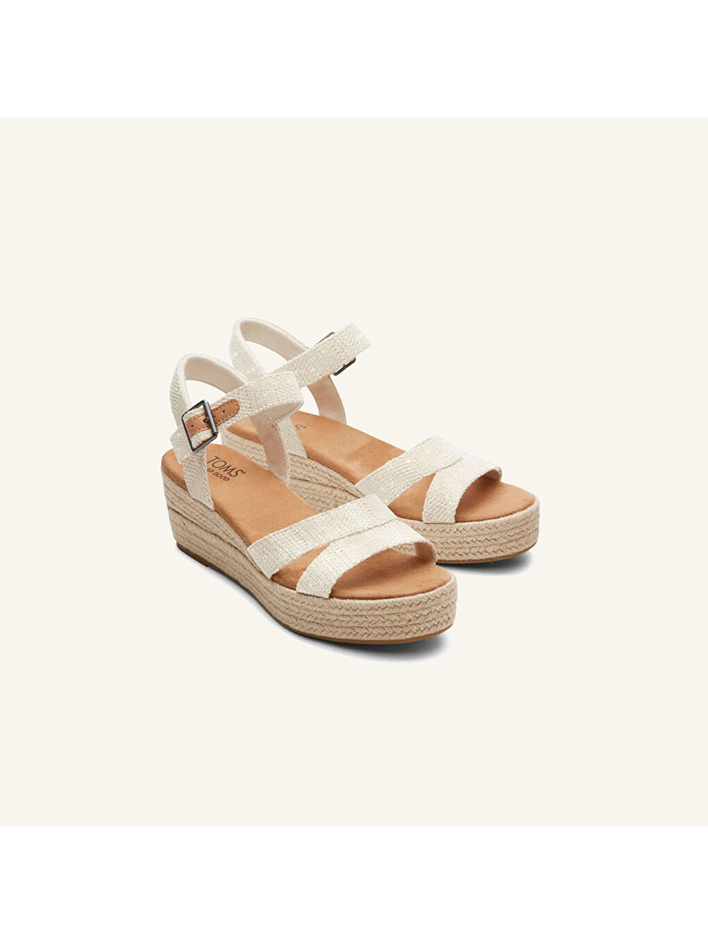 Bej Kadın Sandalet 10020749 10020758 Audrey metallic linen stripe-1