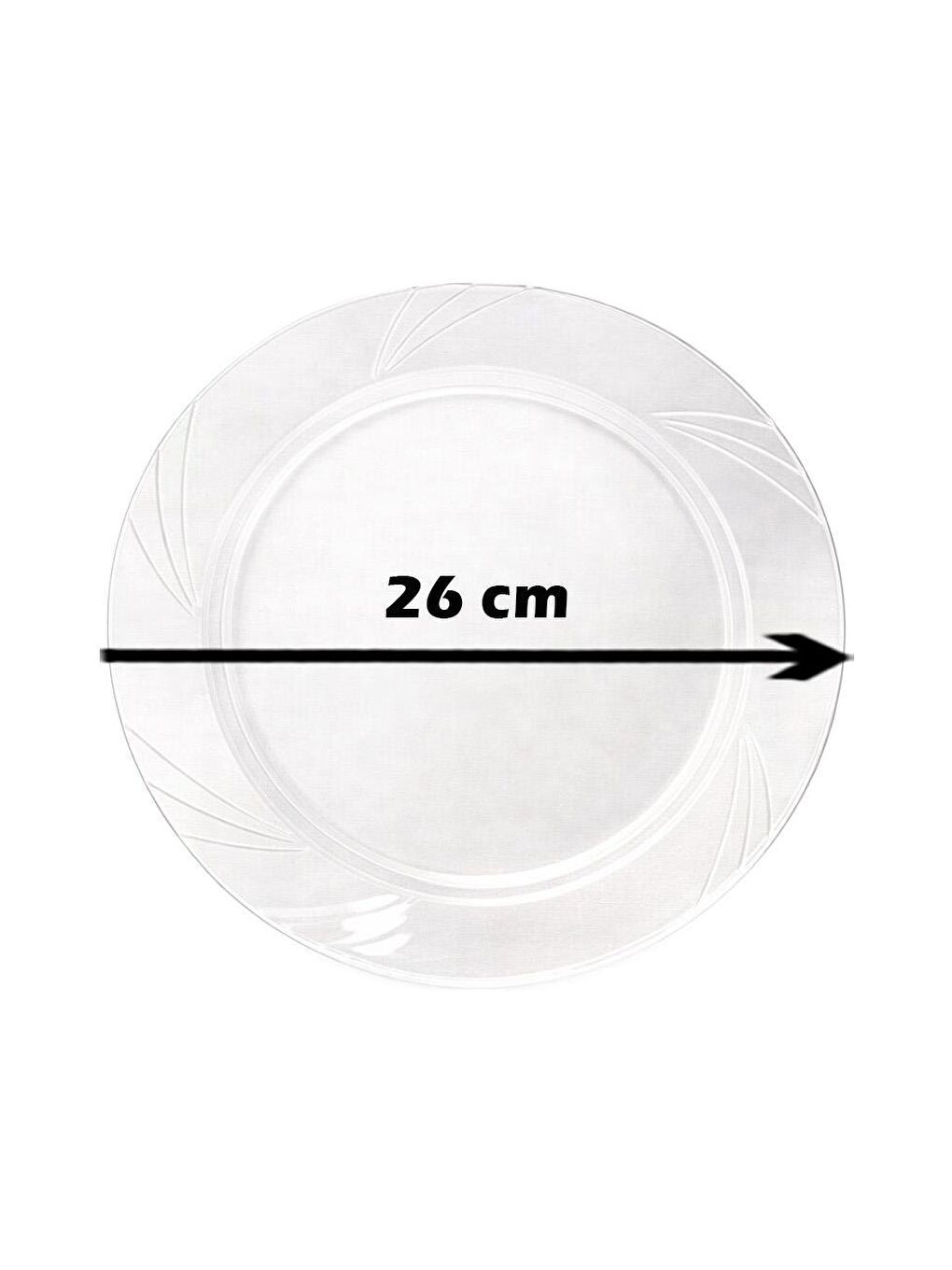 Renksiz Lüks Plastik Mika Tabak Şeffaf 26 Cm 6'lı-2