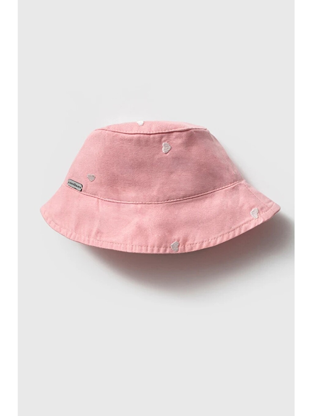 Pembe Kız Çocuk Kalp Nakışlı Balıkçı Şapka 2006-1