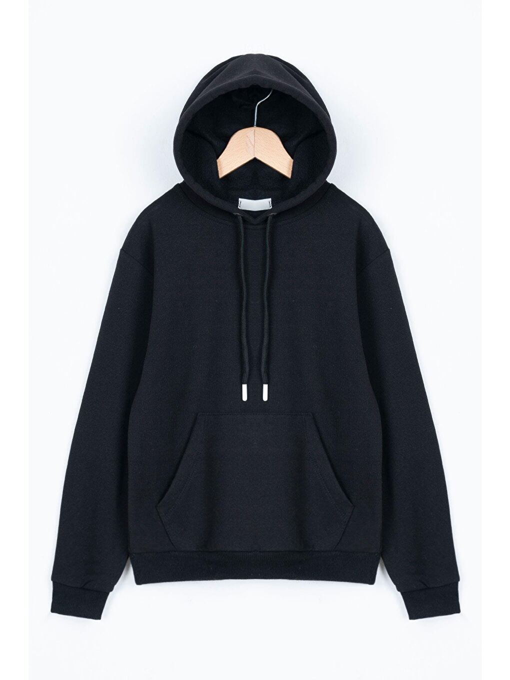 Kapüşonlu Uzun Kol Cepli Siyah Renk Erkek Çocuk Sweatshirt