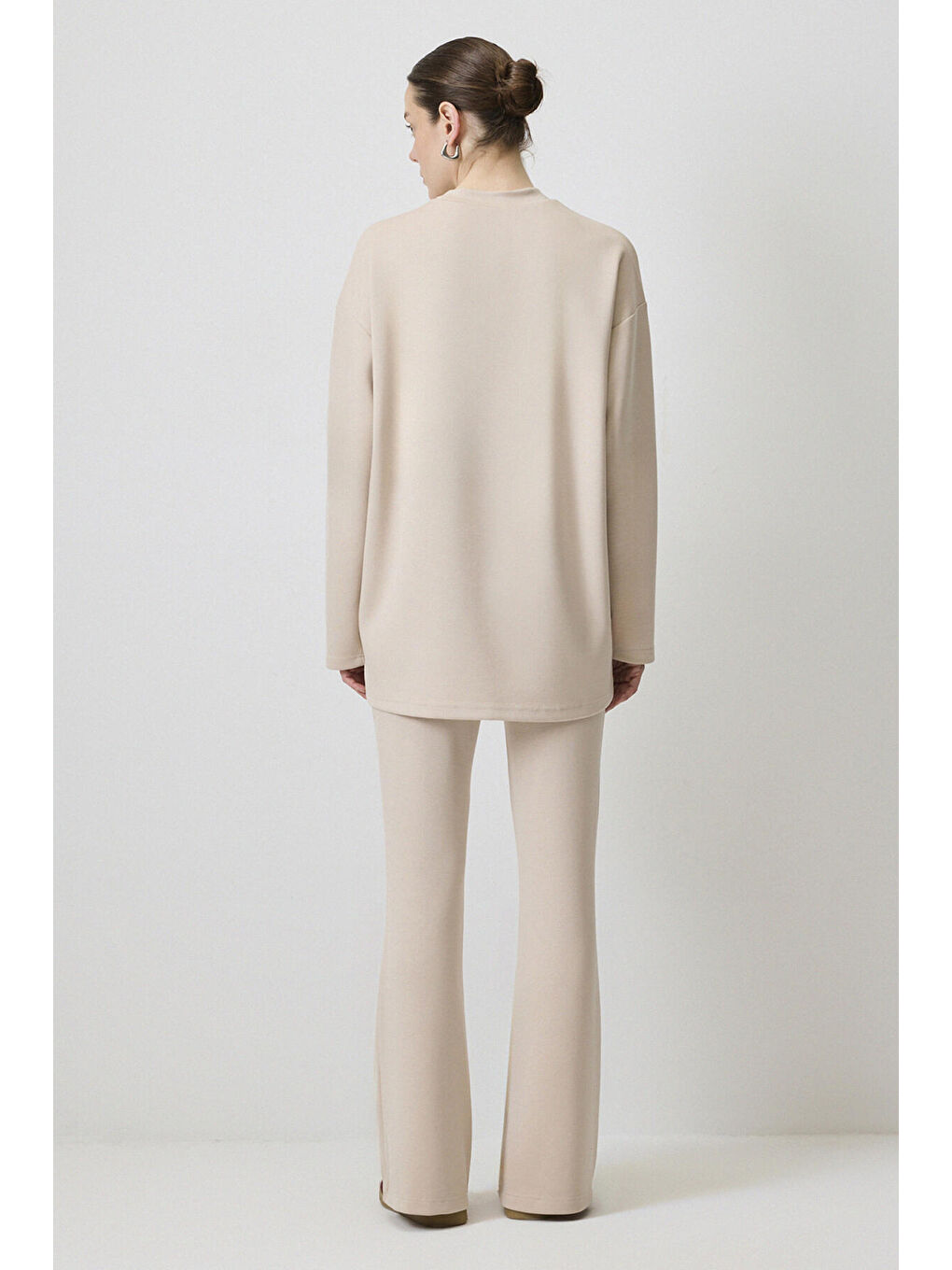 Bej Modal Scuba Tunik Pantolon Takım-3