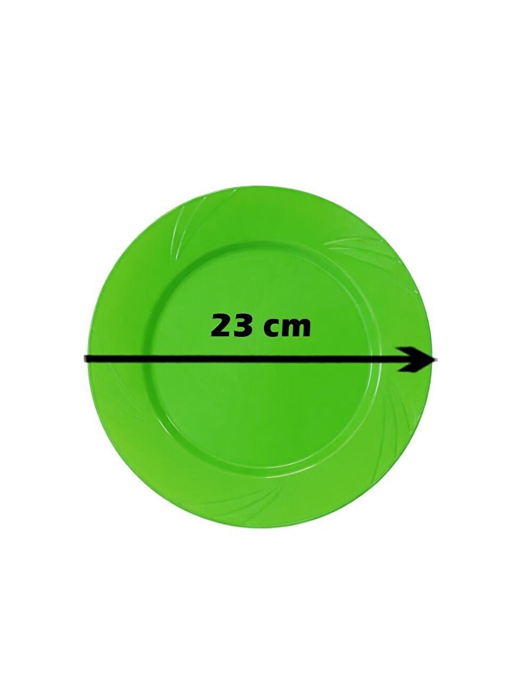 Lüks Plastik Mika Tabak Parti Tabağı Yeşil 6'lı 23 Cm-2