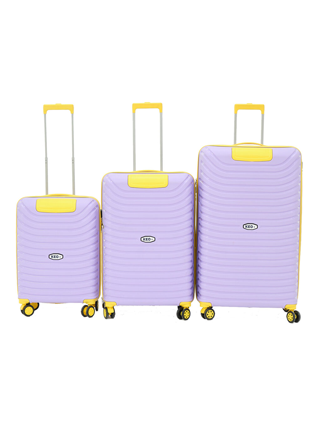 3’lü Set Lila-Sarı PP Valiz-1