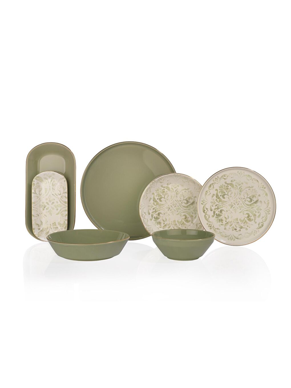 Martha Seramik Yemek Takımı Yeşil 38 Parça