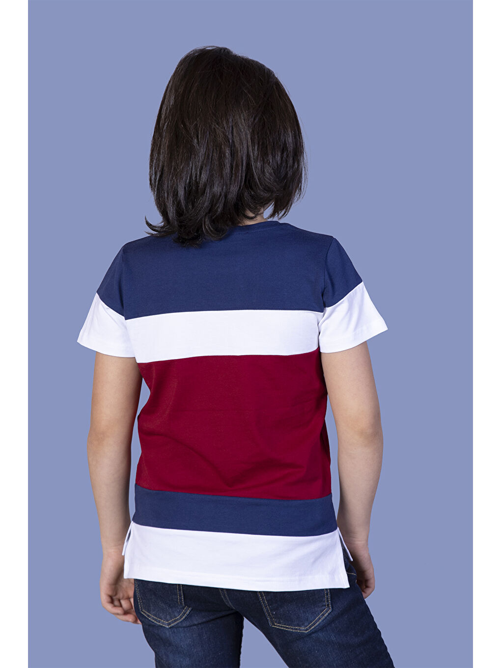 Lacivert Erkek Çocuk Garnili TNTY Nakışlı Tişört-1