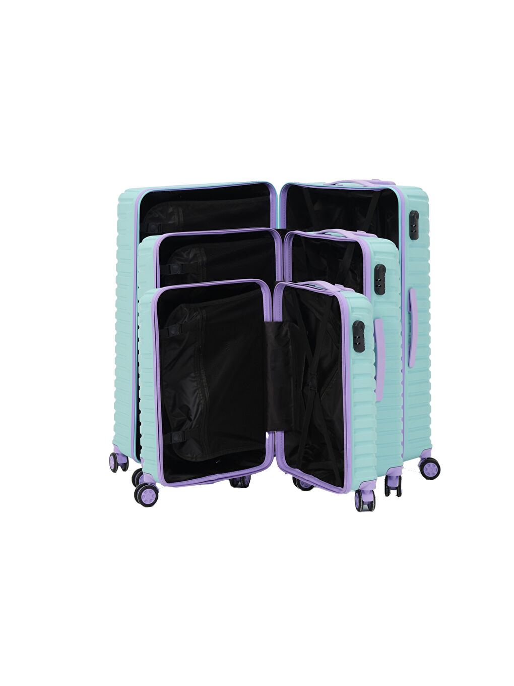 3’lü Set Turkuaz PP Valiz-1