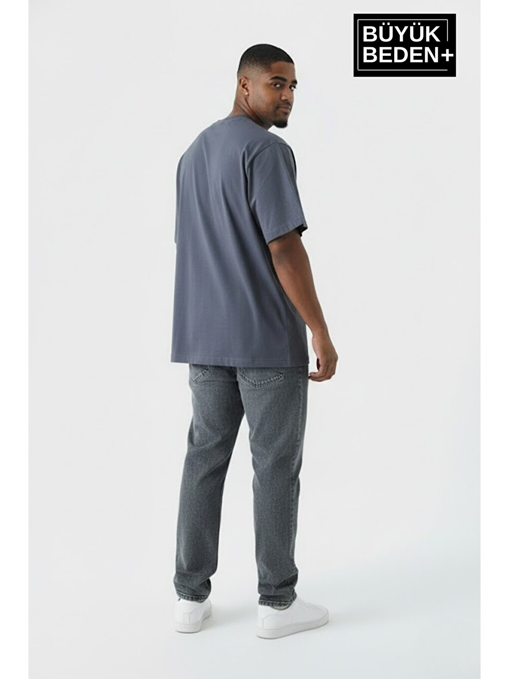 Gri Erkek Büyük Beden Chef's Selection Baskılı 3xl-6xl Bisiklet Yaka Tshırt Spr26bts510-04-1
