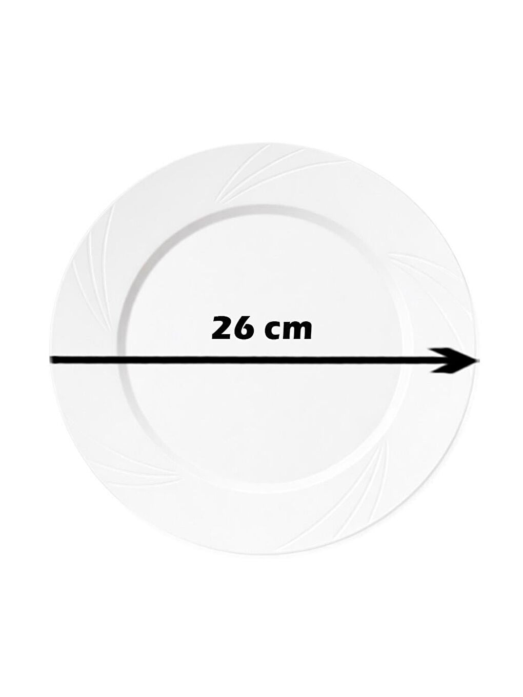 Lüks Plastik Mika Tabak 6'lı 26 Cm Beyaz-2