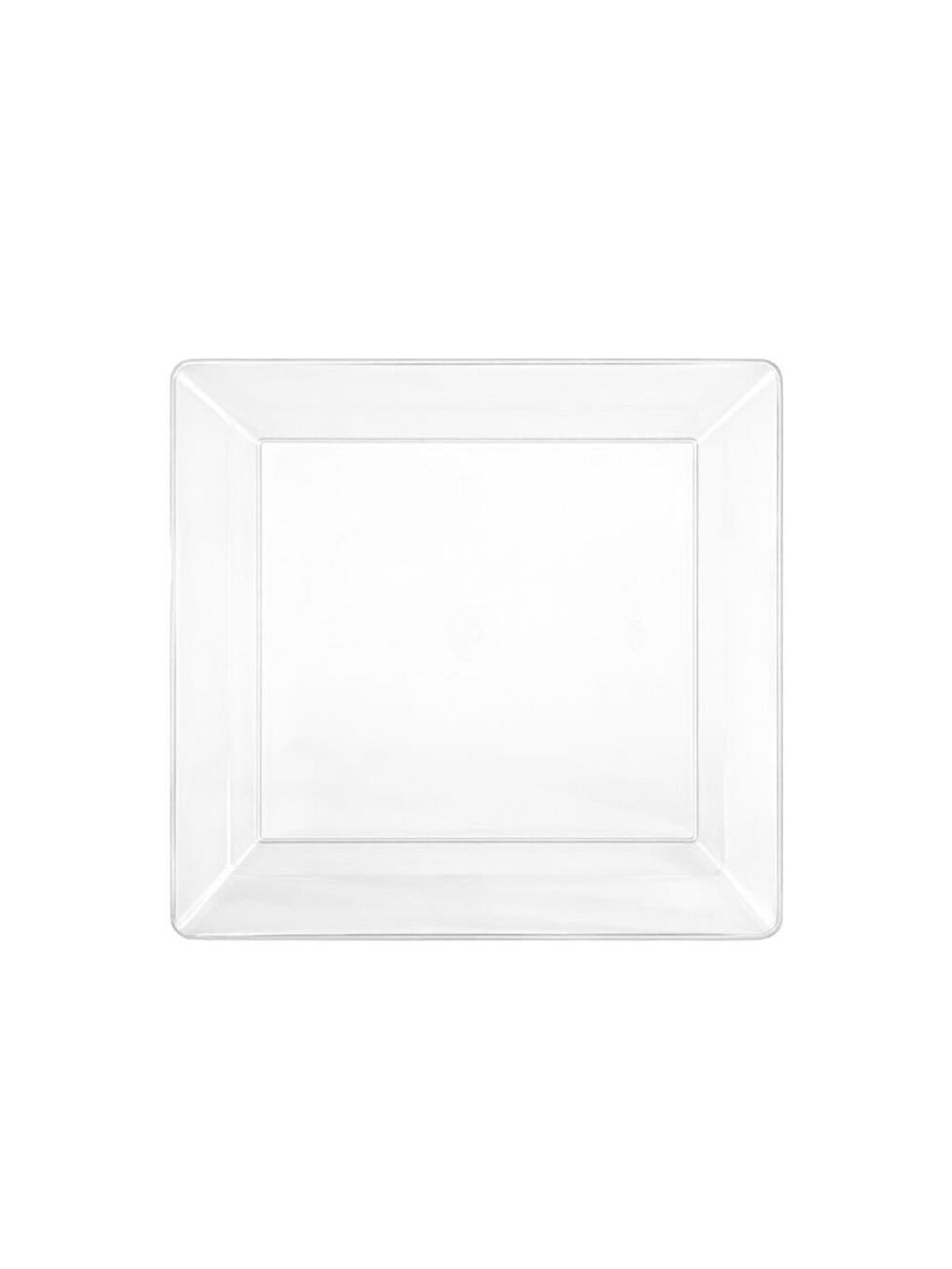Renksiz Lüks Mika Kare Tabak Plastik Parti Tabağı Şeffaf 10'Lu-1