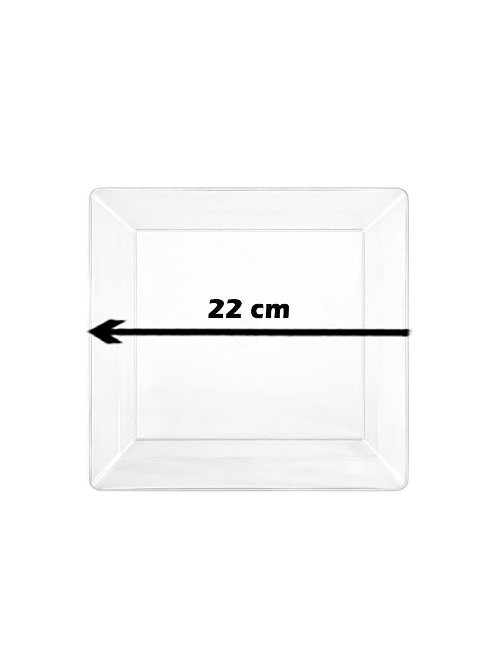 Renksiz Lüks Mika Kare Tabak Plastik Parti Tabağı Şeffaf 10'Lu-2