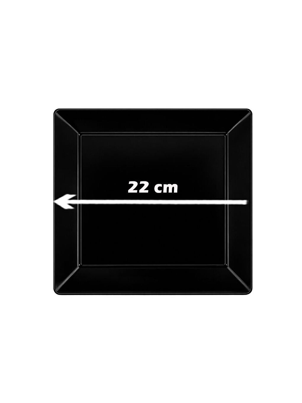 Plastik  Kare Tabak 22 Cm Siyah 10'Lu-1