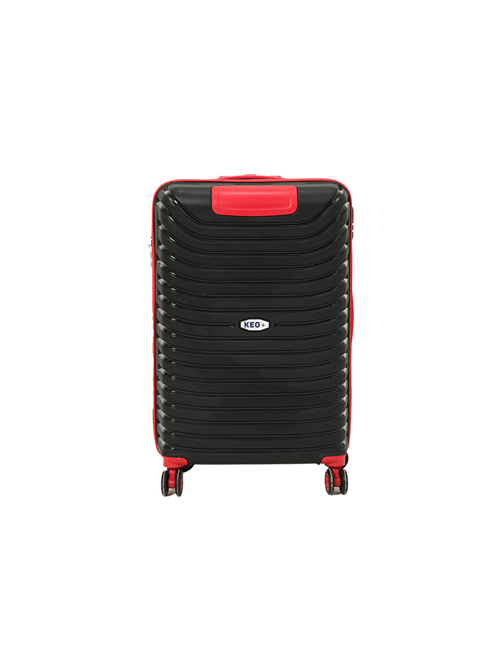 3’lü Set Siyah-Kırmızı PP Valiz-4