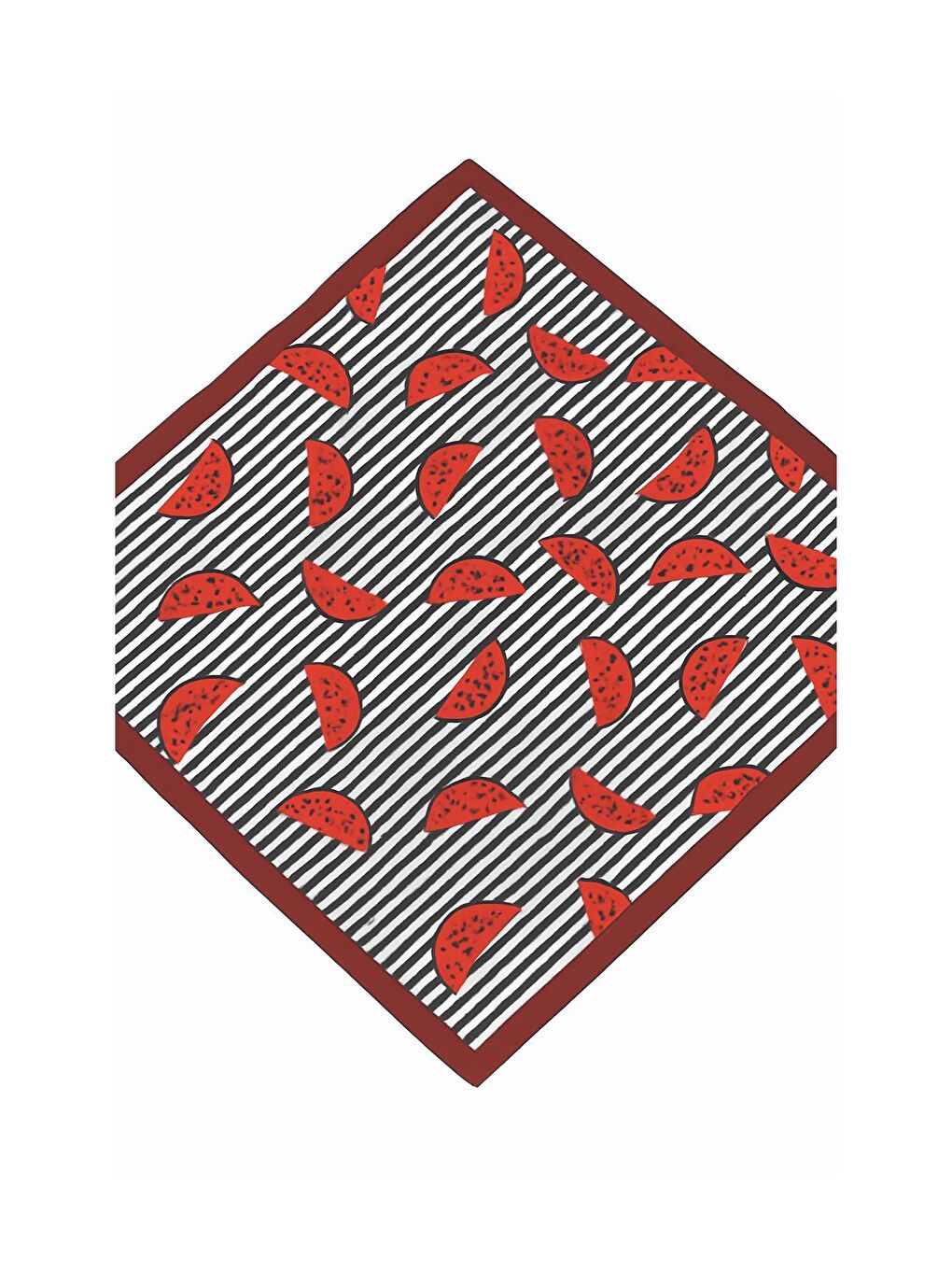 Siyah Bohem Saten Dokulu Bandana Fular-1