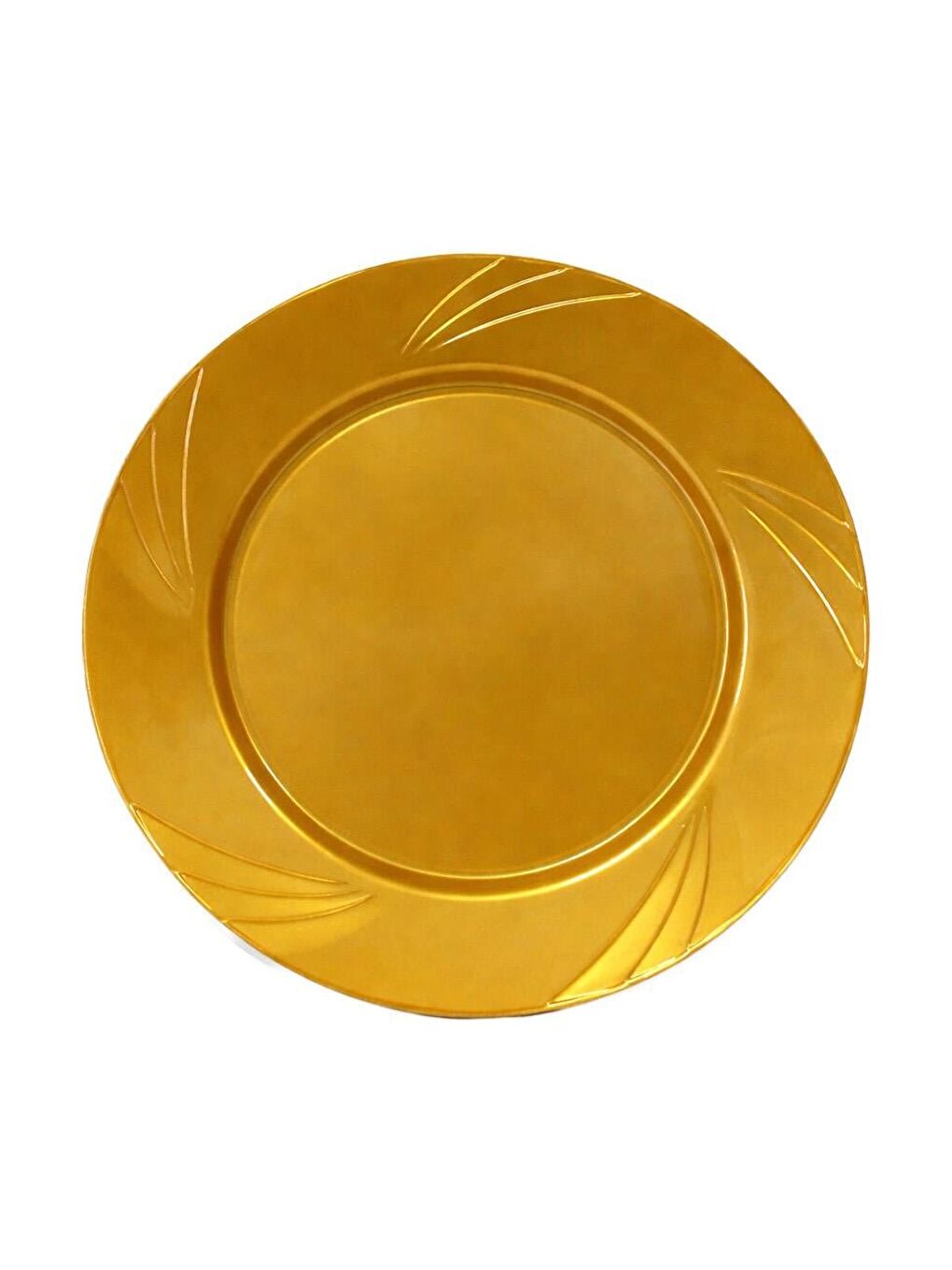 Sarı Lüks Plastik Mika Tabak 6'lı 26 Cm Gold-1