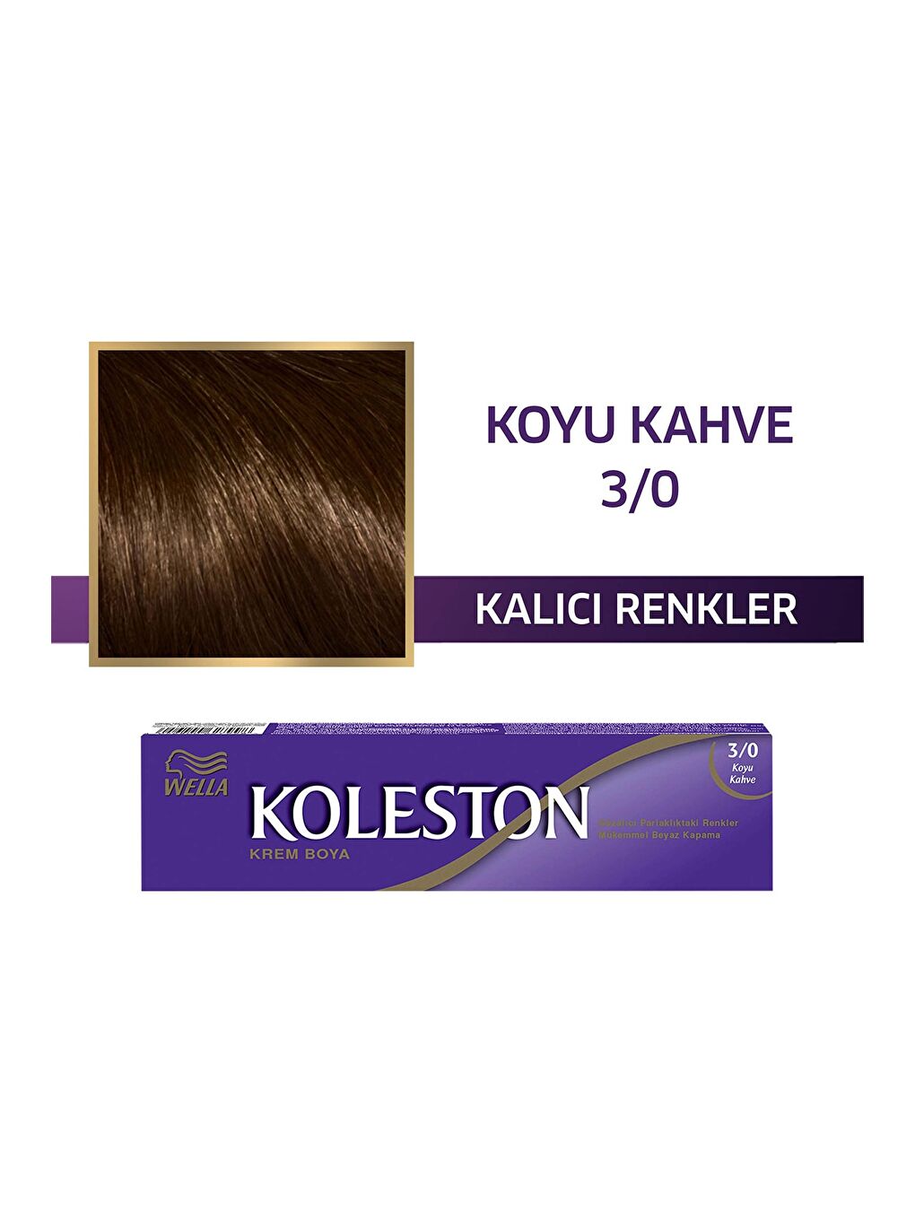 Wella Renksiz Koleston Single Tüp Boya 3/0 Koyu Kahve - 1