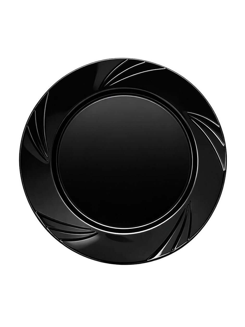 Lüks Plastik Mika Tabak Siyah 26 Cm 6'lı-1