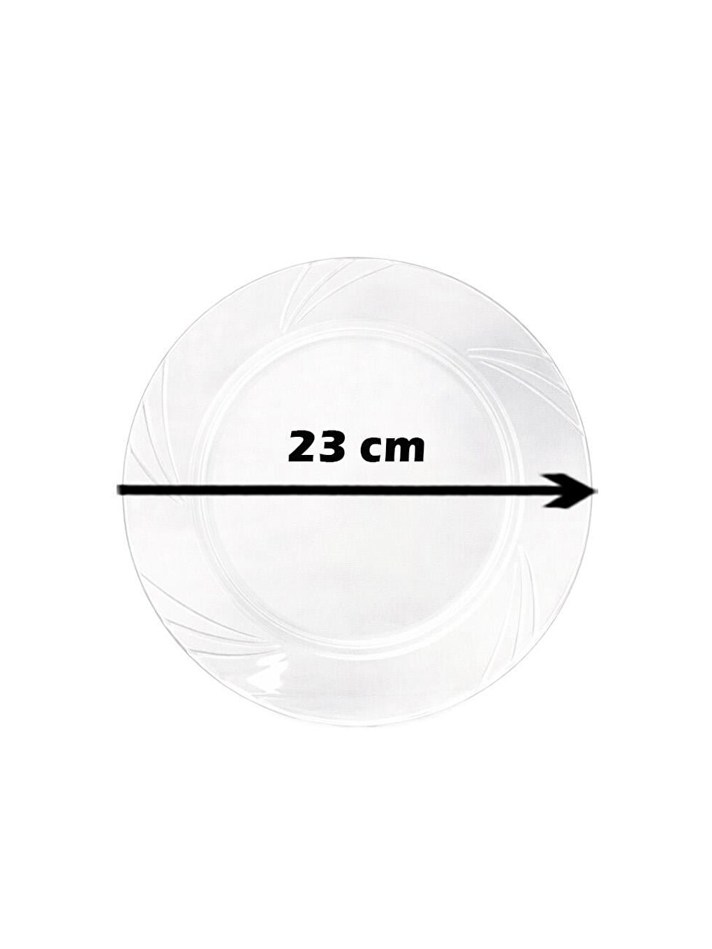 Renksiz Lüks Plastik Mika Tabak 6'lı 23 Cm Şeffaf-2