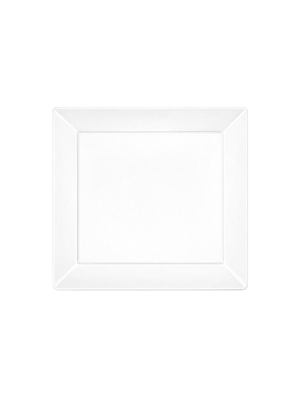 Plastik  Kare Tabak 22 Cm Beyaz 10'Lu-2