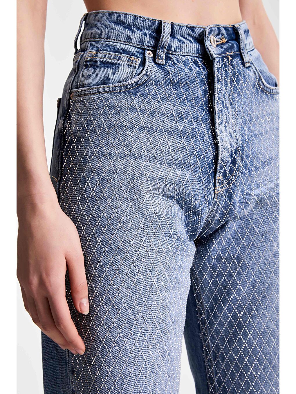 Mavi Kadın Jean Rengi Doris T34S527 Parlak Taşlı Tasarım Straight Fit Denim-2