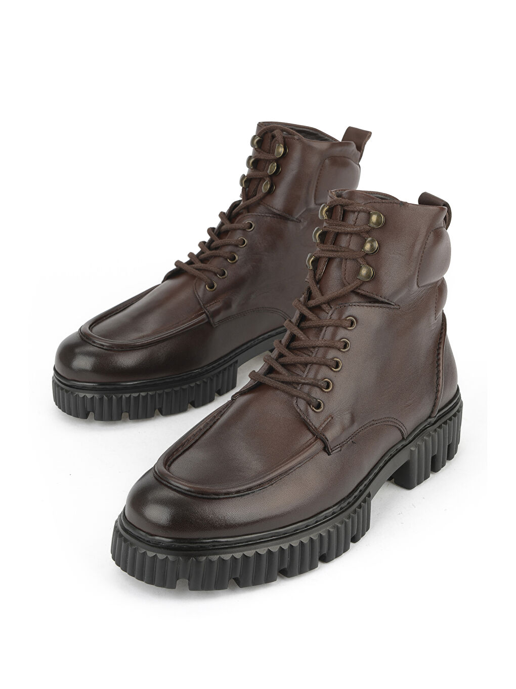 Kahverengi Erkek Hakiki Deri Bot 1531043Z54063 Kahve-4