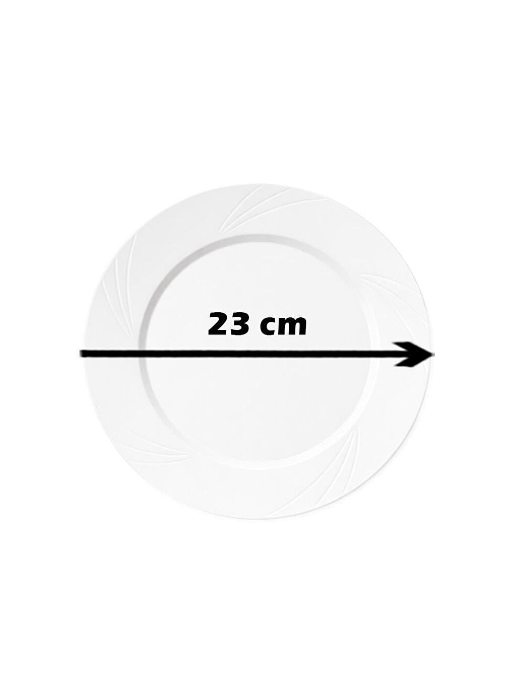 Lüks Plastik Mika Tabak 6'lı 23 Cm Beyaz-2