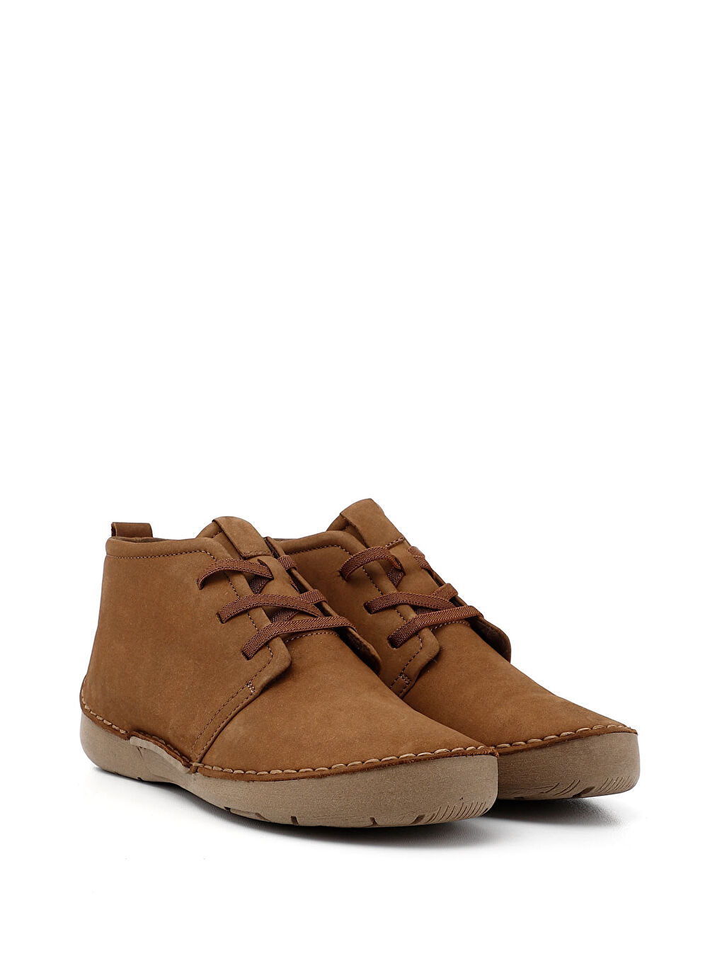 Kahverengi Kadın TABA KAHVE MEL. Bağcıklı Hakiki Deri Comfort Bot-1