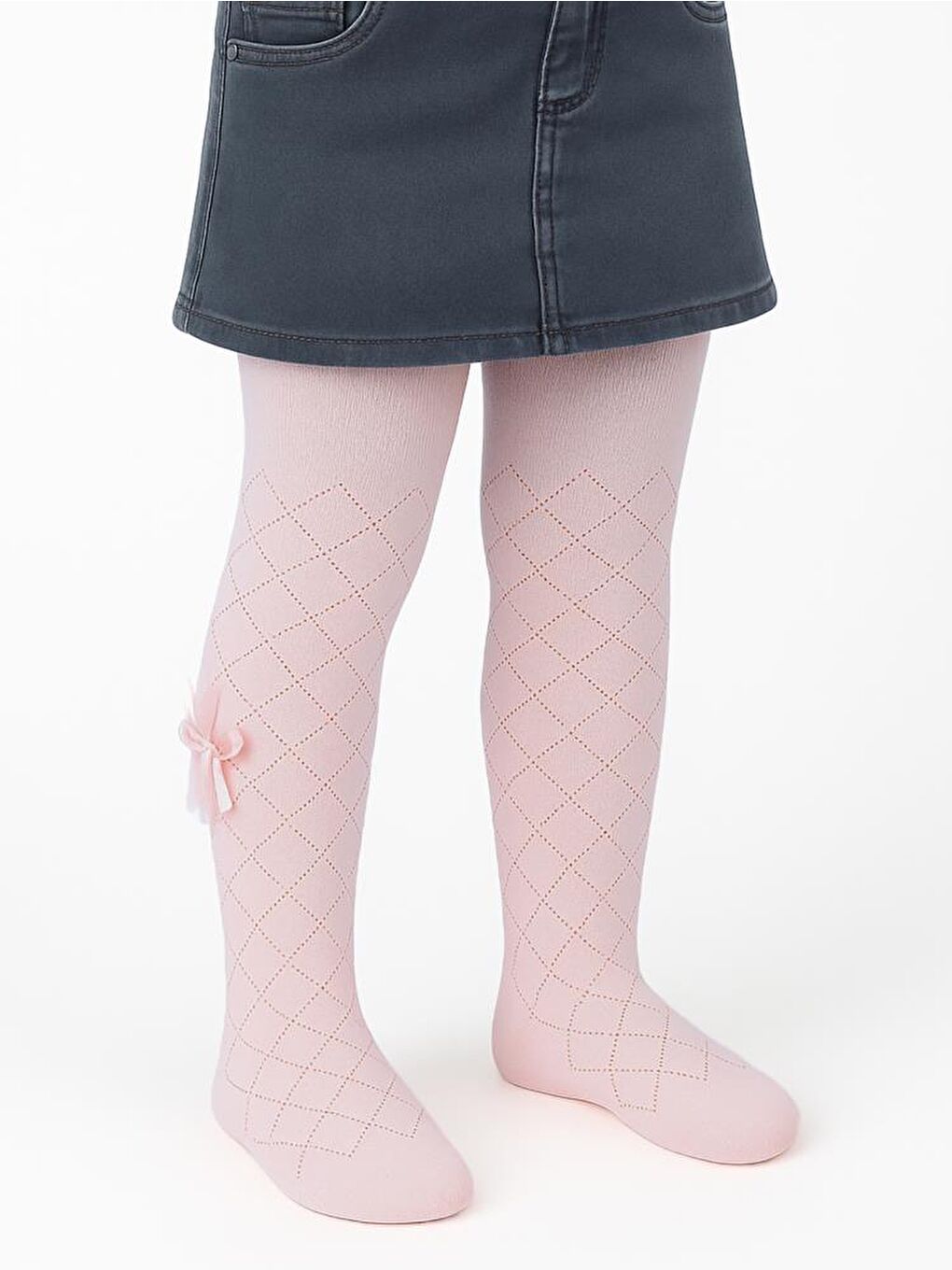Girls Petek Tüllü Aksesuar 3-7 Yaş Kız Külotlu Çorap - Pembe 3-4 Yaş