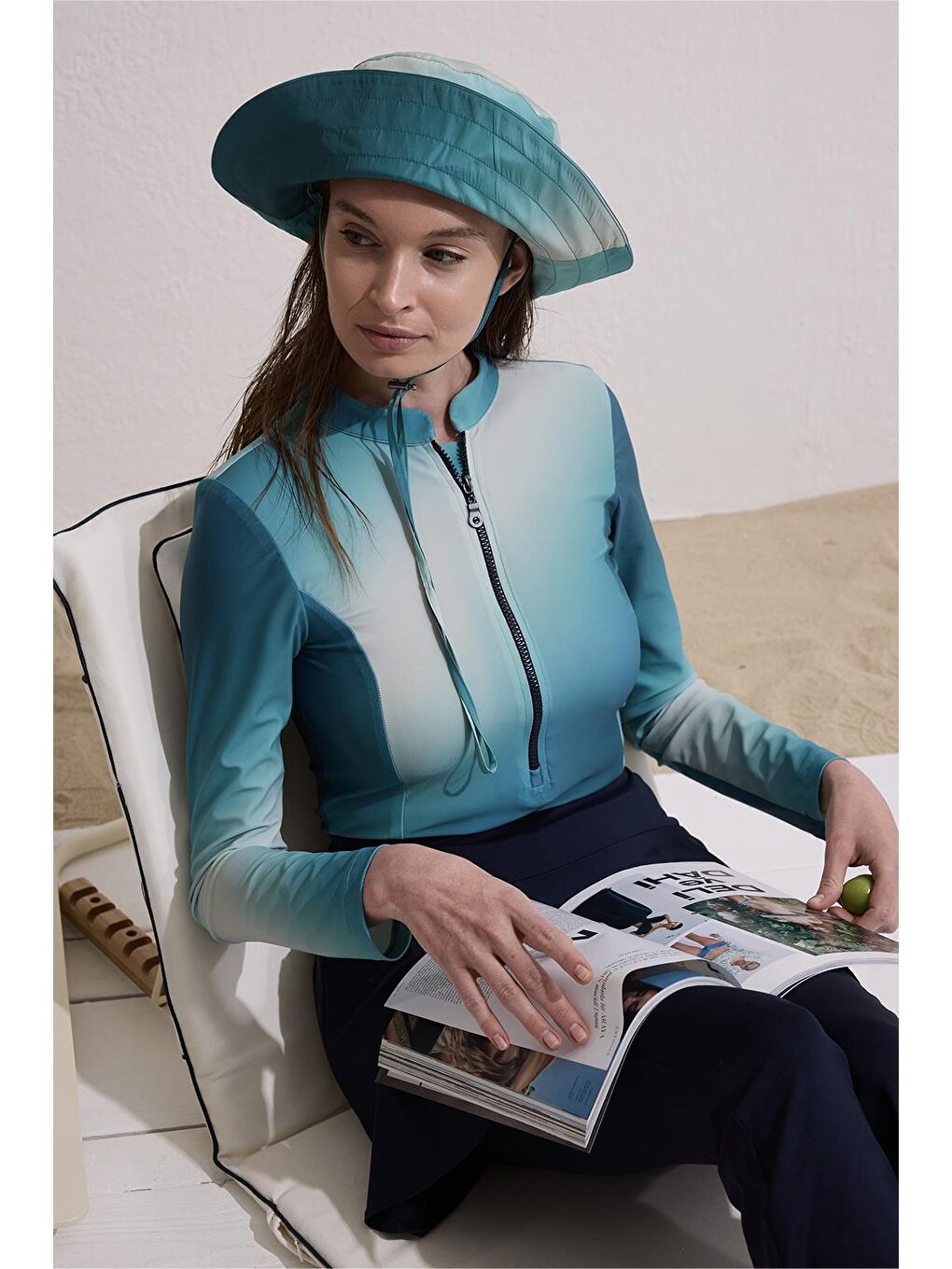 Mavi Bağlanabilir Bucket Şapka Ola-1