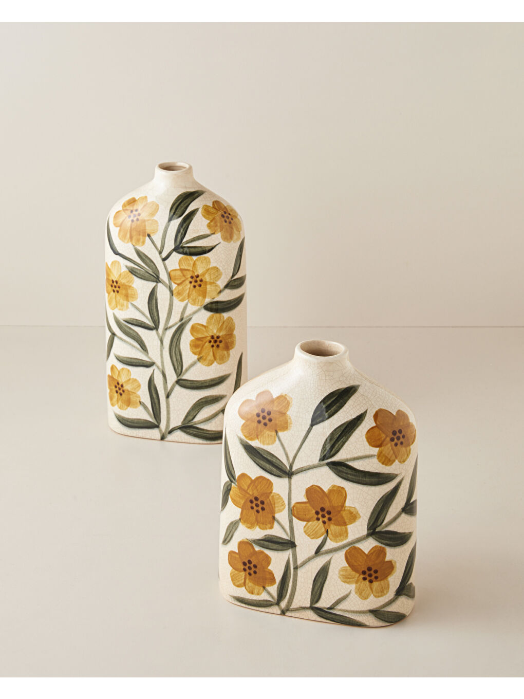 Yeşil Laurel Seramik Vazo 24 cm Multicolor-3