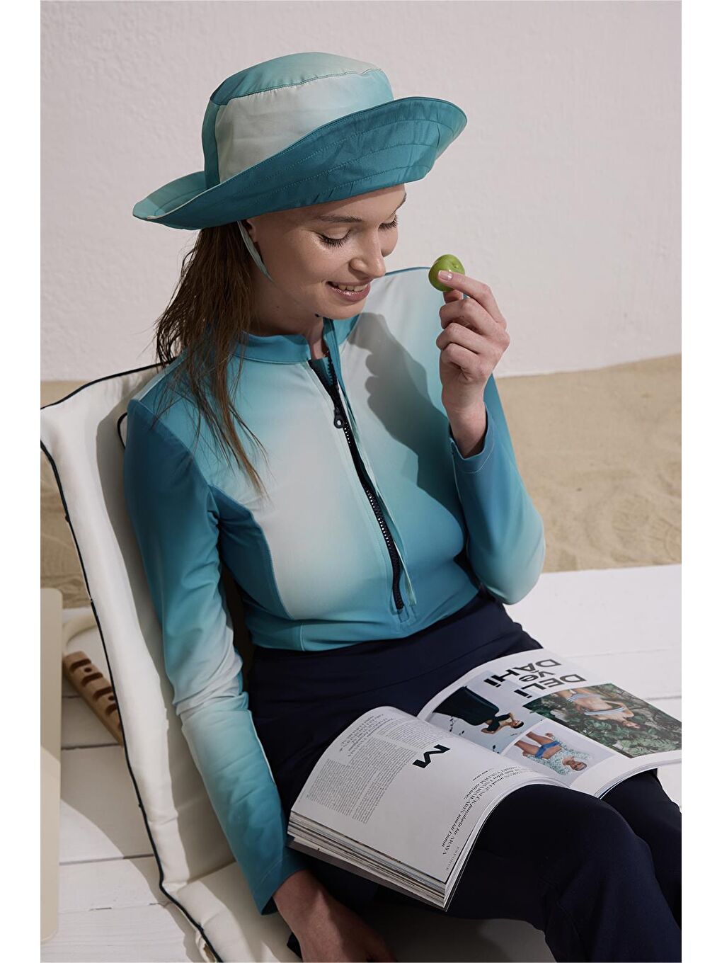 Mavi Bağlanabilir Bucket Şapka Ola-3