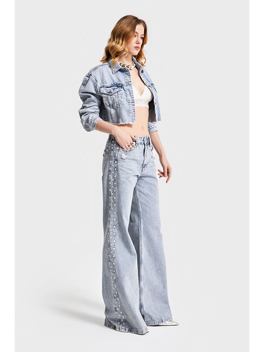 Mavi Kadın 11S565 Yandan Nakışlı Flare Fit  100 Pamuk  Tasarım Denim-2